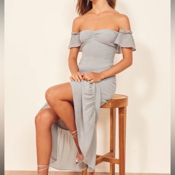 [NWT] REFORMATION Butterfly Dress in Fog. Size 6 - Picture 2 of 3